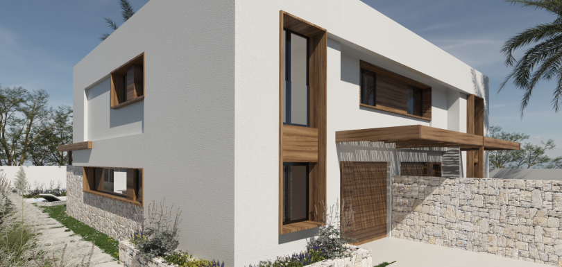 Fachada viviendas adosadas Torrent MS2 Arquitectura