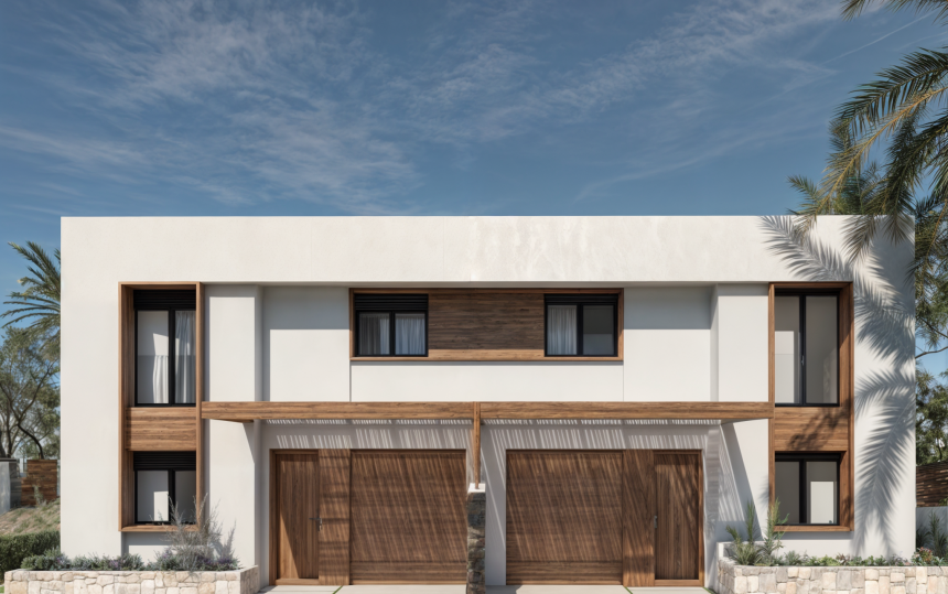 Fachada viviendas adosadas Torrent MS2 Arquitectura