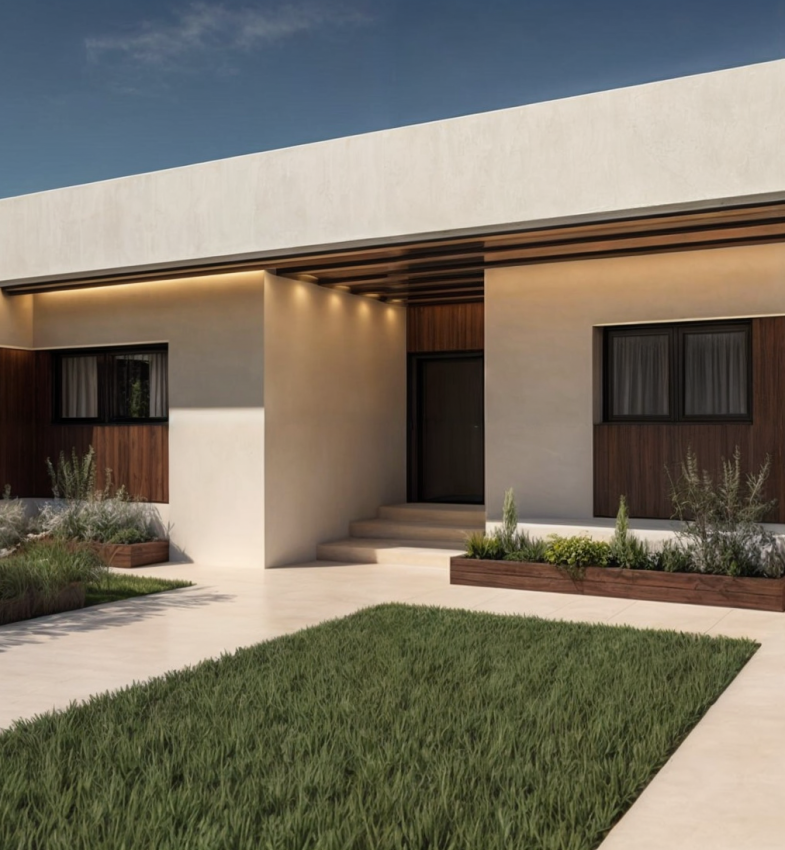 Fachada vivienda unifamiliar San Pedro MS2 Arquitectura