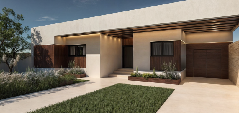 Fachada vivienda unifamiliar San Pedro MS2 Arquitectura