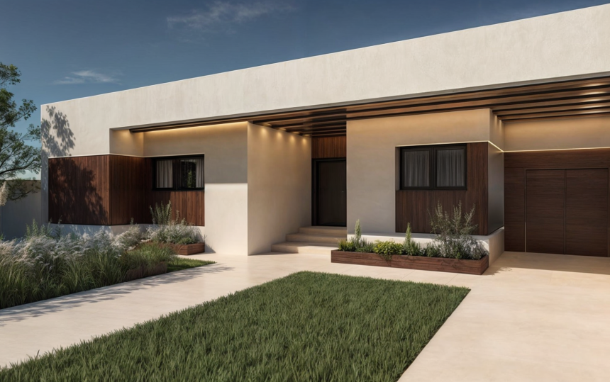 Fachada vivienda unifamiliar San Pedro MS2 Arquitectura