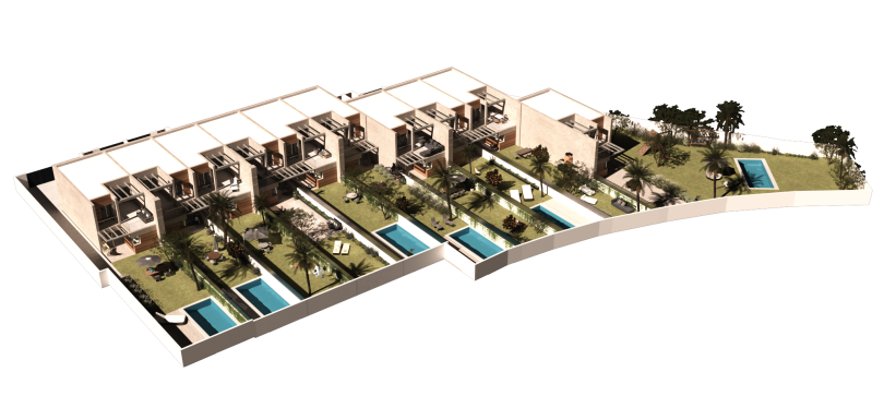 Render viviendas adosadas Alfaz del Pi MS2 Arquitectura