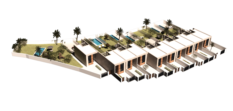 Render viviendas adosadas Alfaz del Pi MS2 Arquitectura